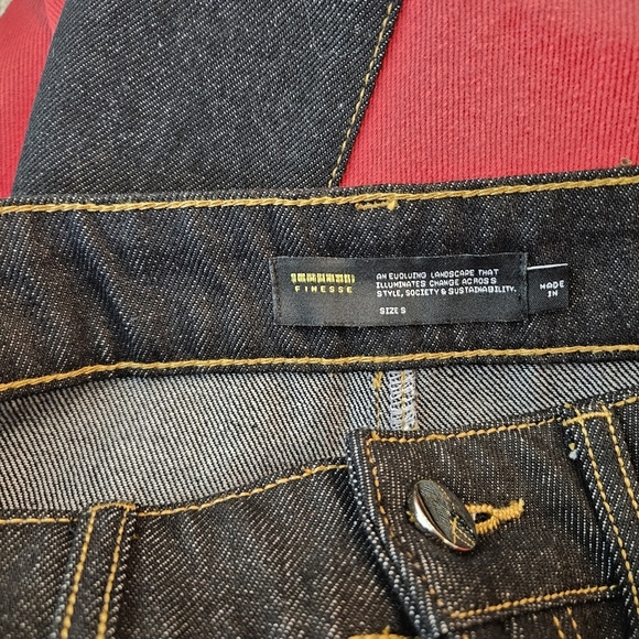 Finesse Black Red Patchwork Wide Leg Jeans Size S US 4-6 NWOT Statement - Picture 5 of 8